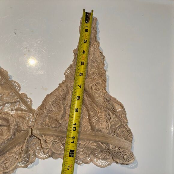 Anthropologie Evalyn V-Neck Lace Bralette blush nude | medium - Picture 11 of 11